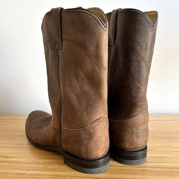 Brown Leather Justin Cowboy Boots Size 12B Men\'s main image 6